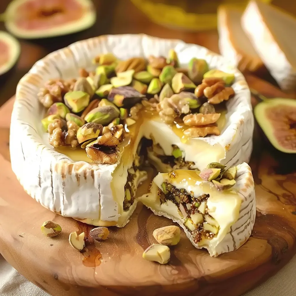 Camembert gourmand aux noix et pistaches
