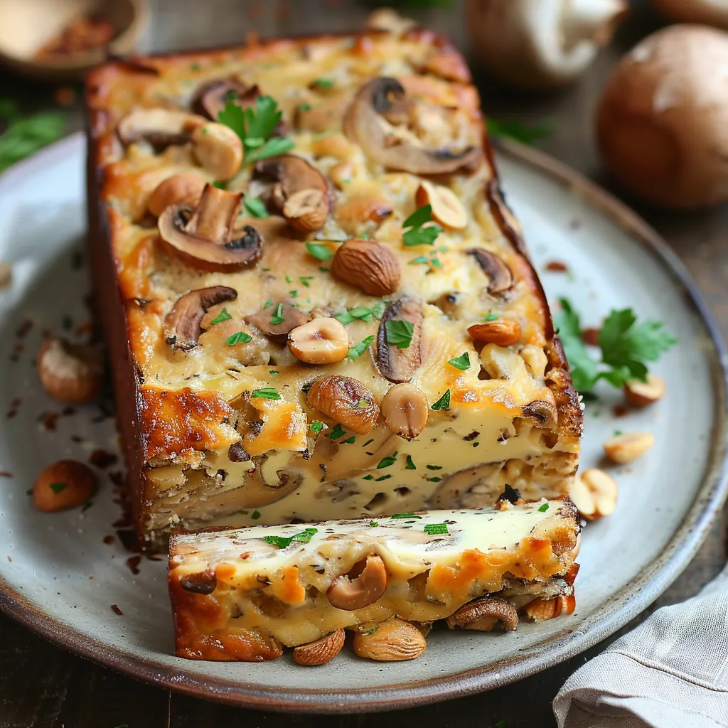 Super cake moelleux aux champignons comté noisettes