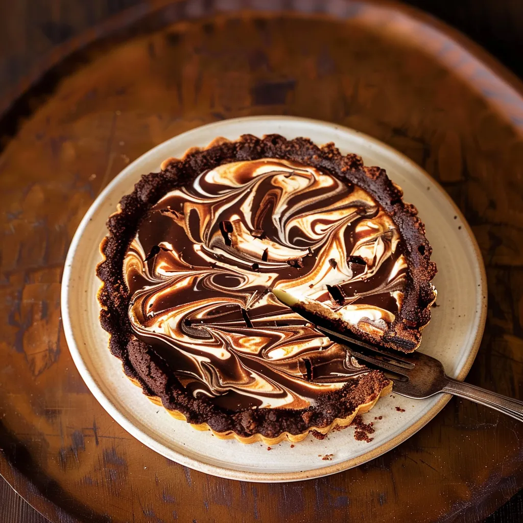 Brownie marbré caramel et fromage doux