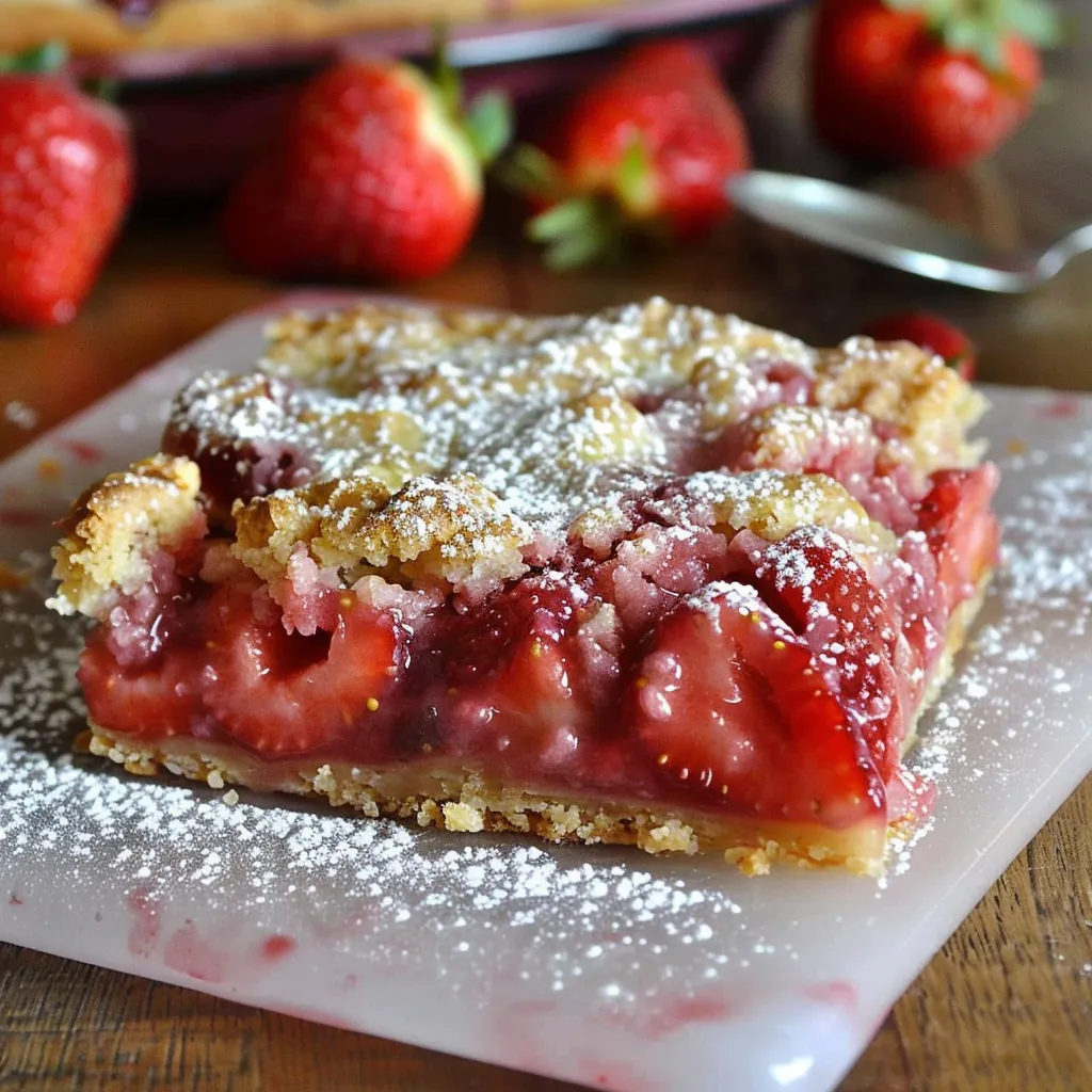 Carrés fondants aux fraises