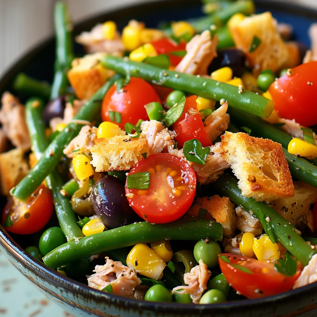 Salade fraîche croustillante haricots verts et thon