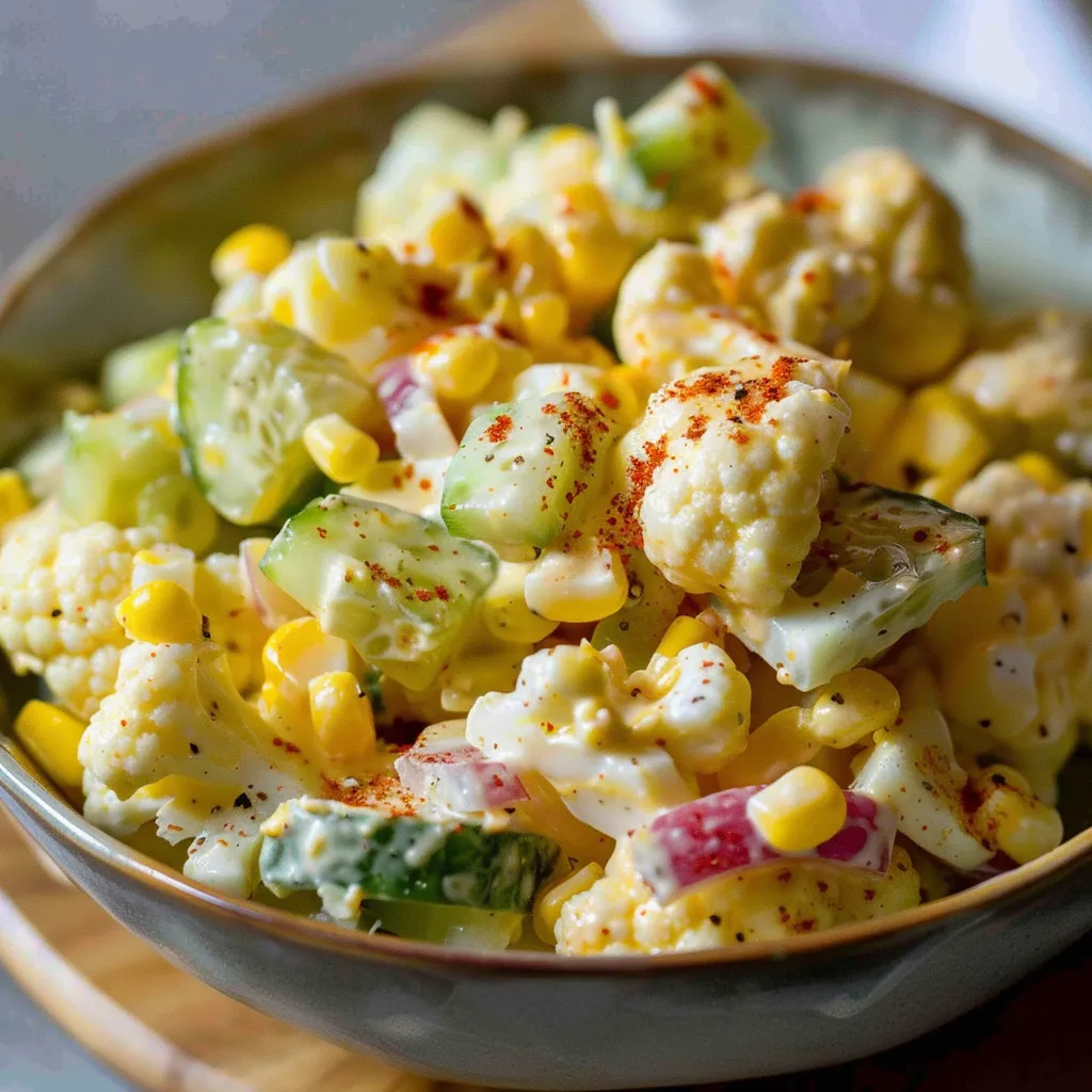 Chou-fleur et maïs en salade