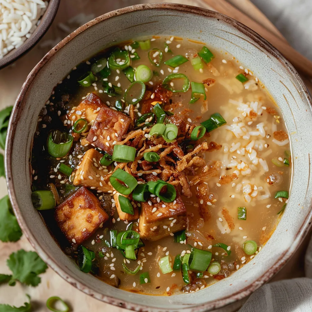 Bol gourmand de miso gingembre et tofu croquant