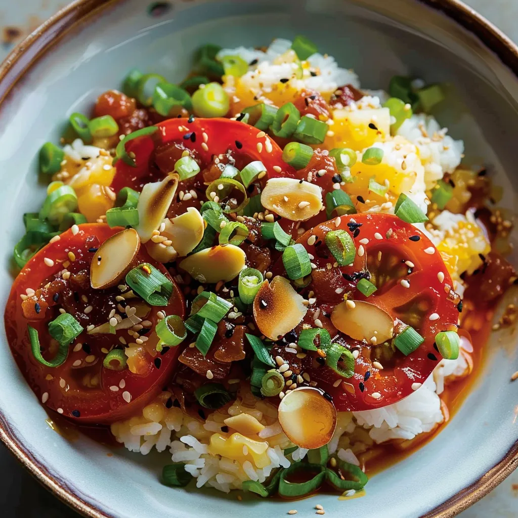 Riz croustillant tomates savoureuses
