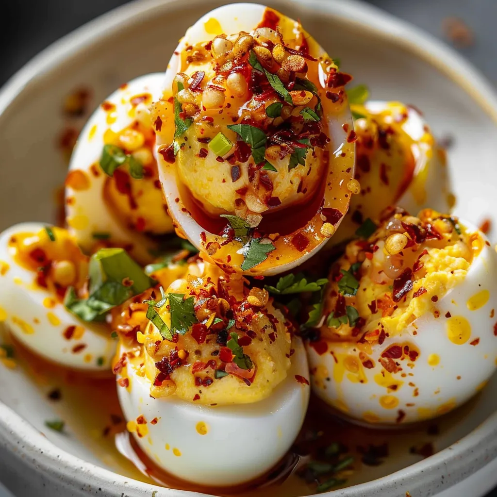 Oeufs mimosa épicés ail-paprika