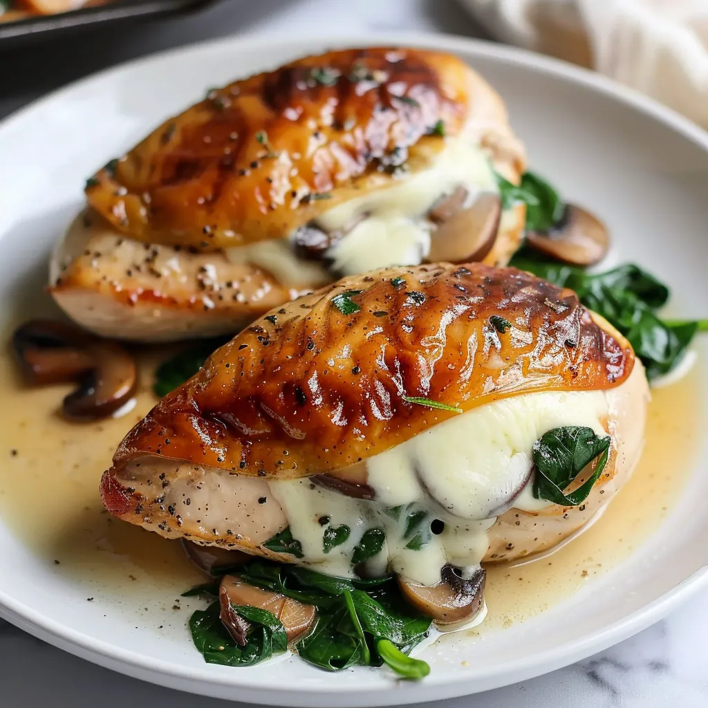 Poulet champignons épinards fondant