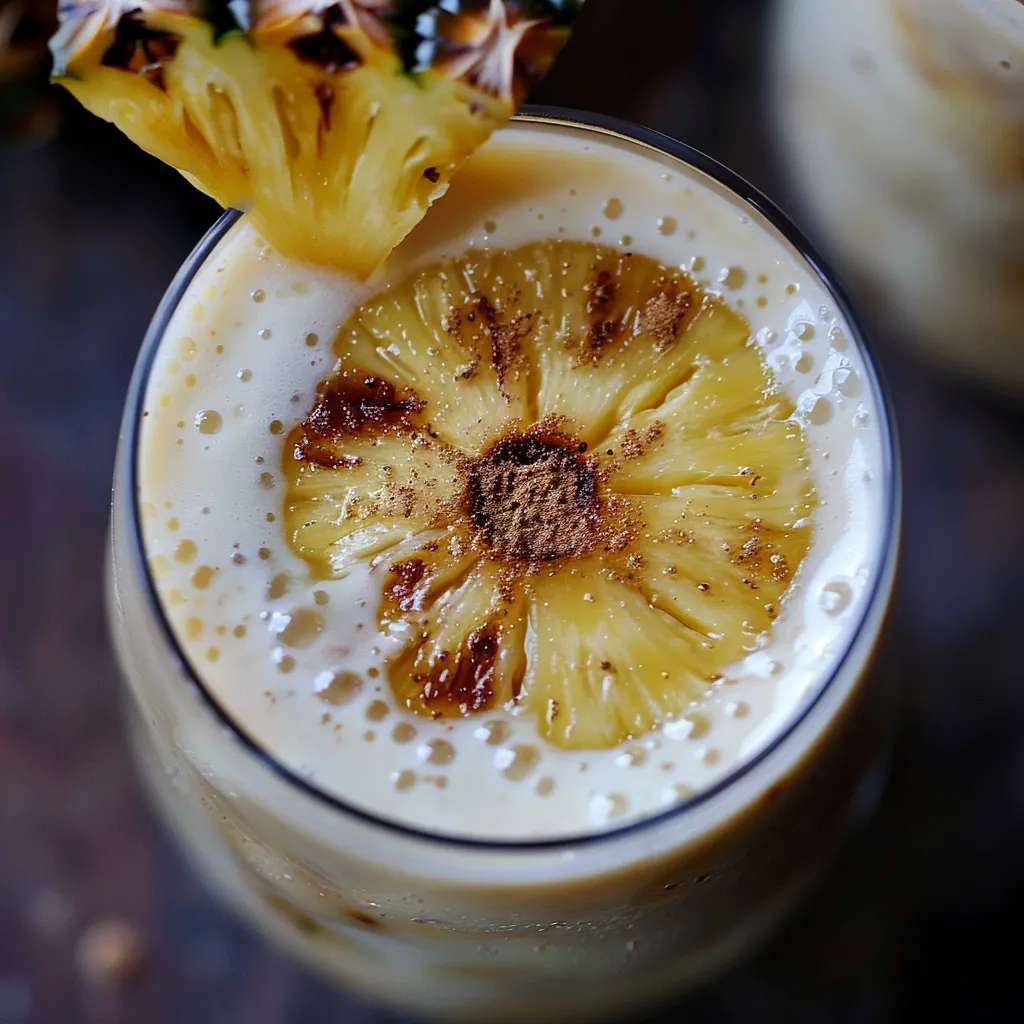 Boisson tropicale au lassi et ananas doré
