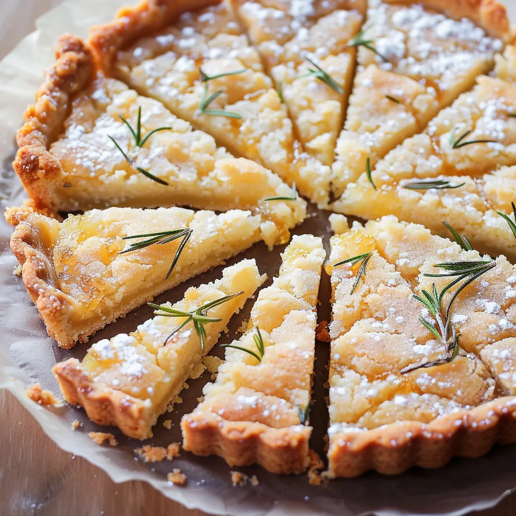 Délicieuse tarte sablée avec tangerine et romarin