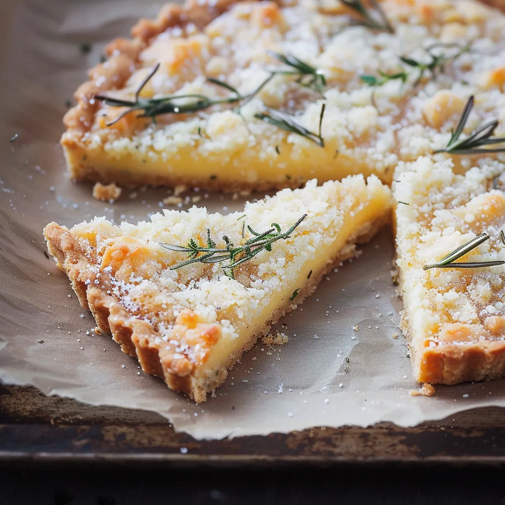 Tarte croustillante à la mandarine et romarin