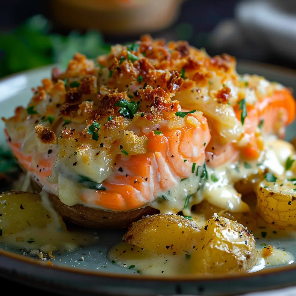 Pommes de Terre Farcies au Saumon et Épinards | Recette