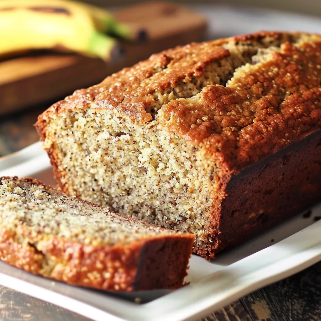 Tranches moelleuses de pain banane quinoa