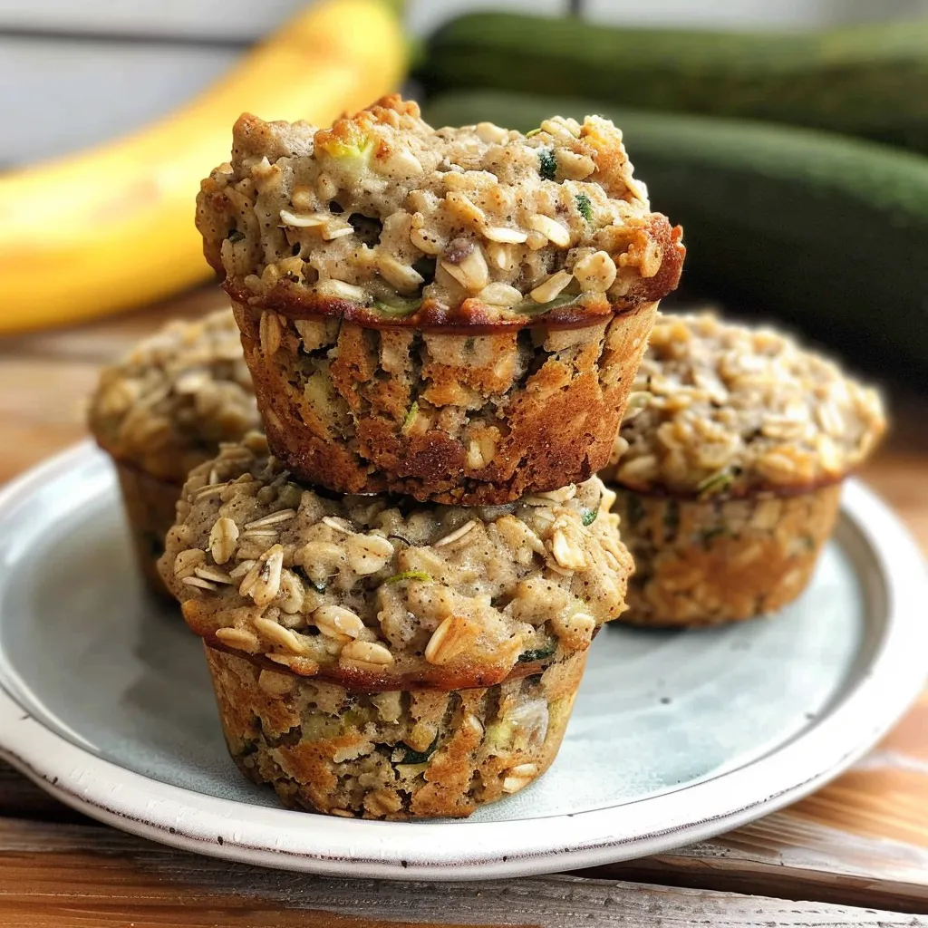 Bananes, avoine & courgettes muffins