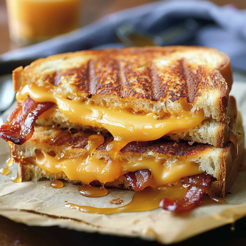 grilled cheese croustillant au bacon et érable
