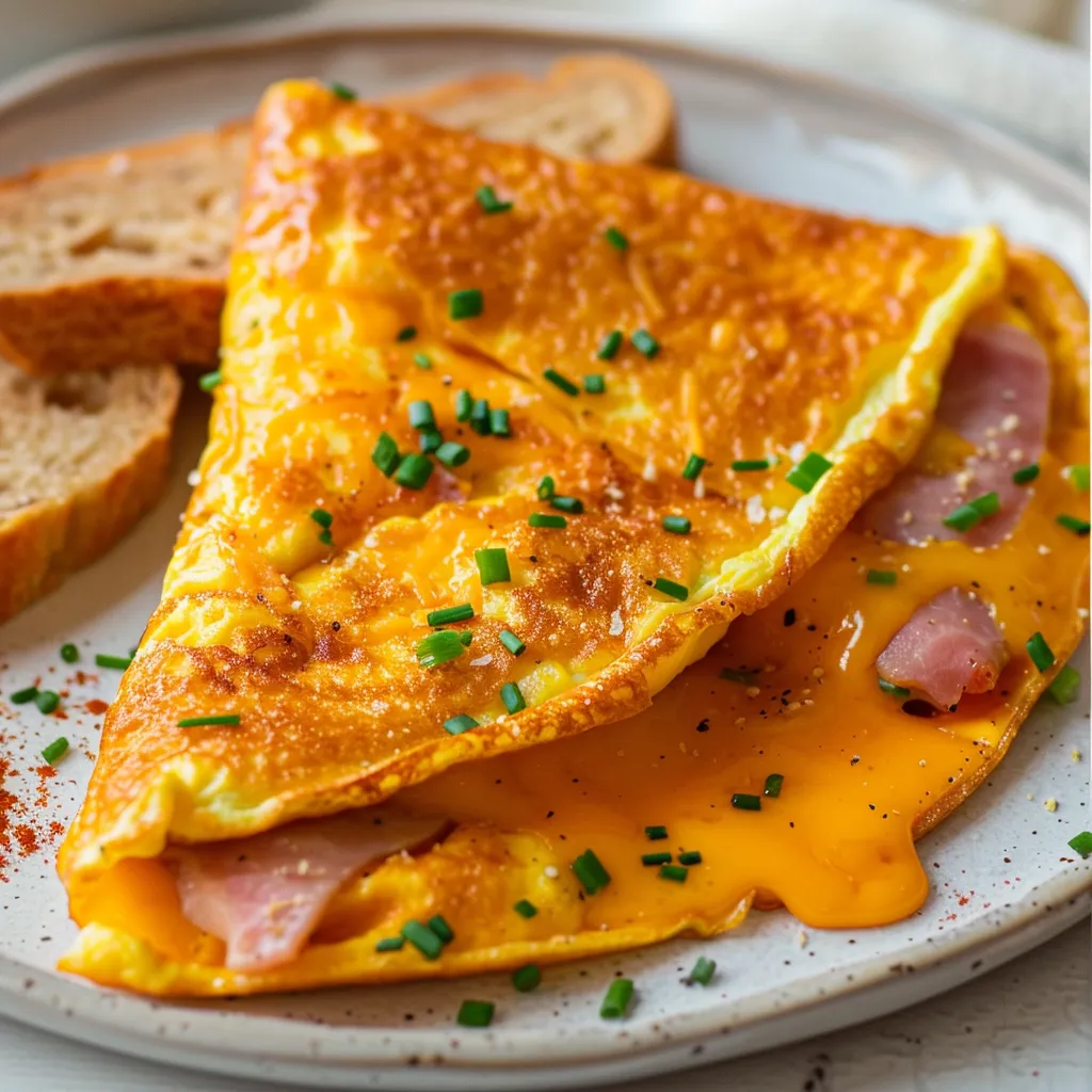 Omelette fondante jambon-fromage parfaite