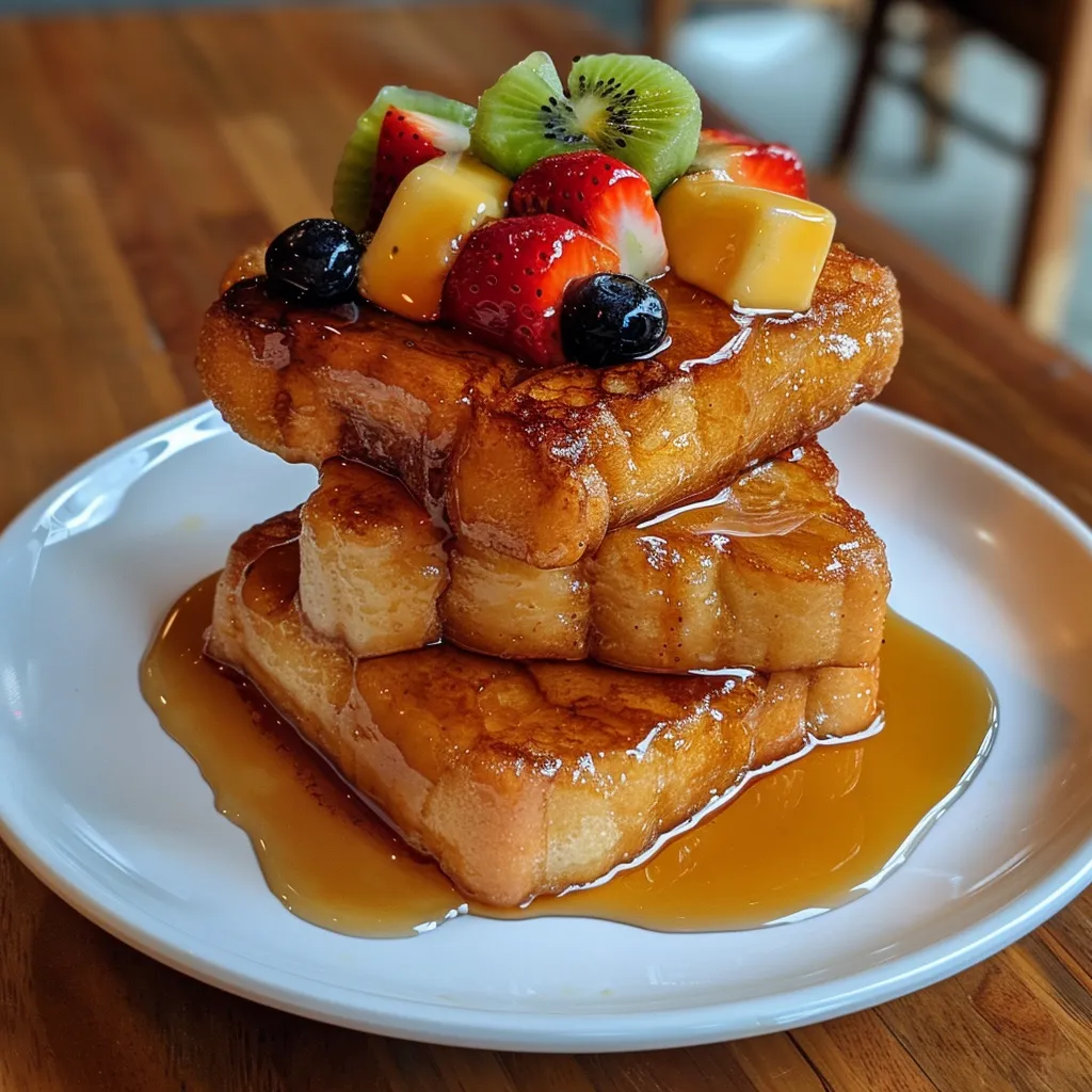 Pain perdu ultra moelleux nappé de sirop d’érable doré