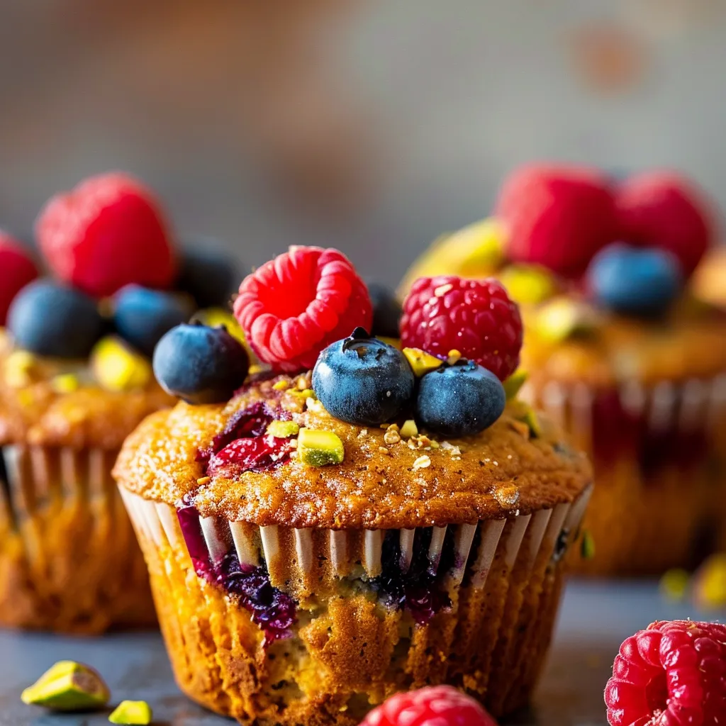 Muffins moelleux aux petits fruits et avoine