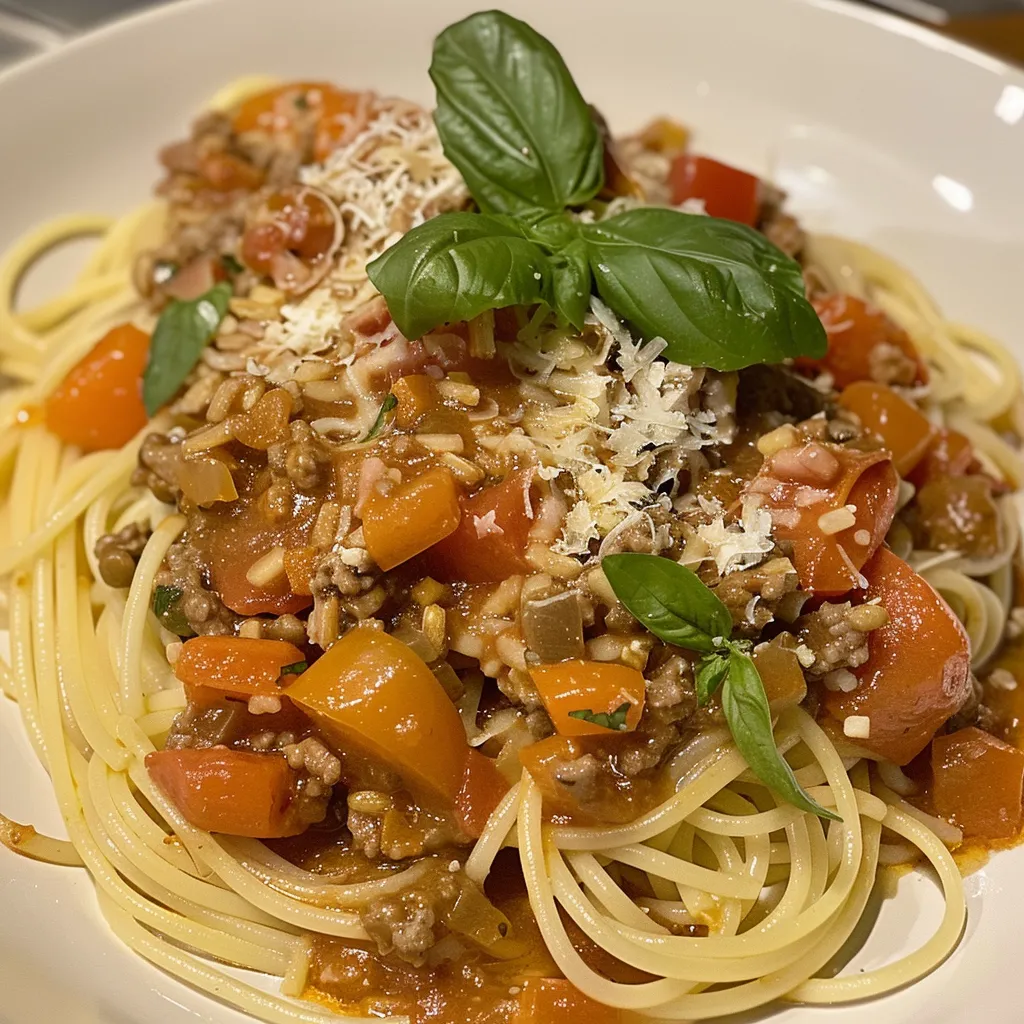 Délicieux spaghettis avec sauce bolognaise au porc