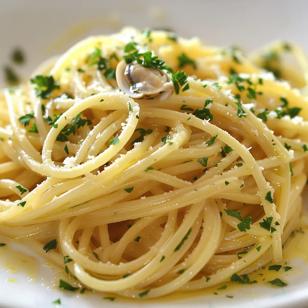 Spaghettis aux coques et vin blanc