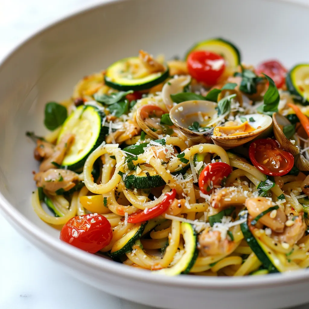 Profitez de spaghettis aux palourdes et courgettes