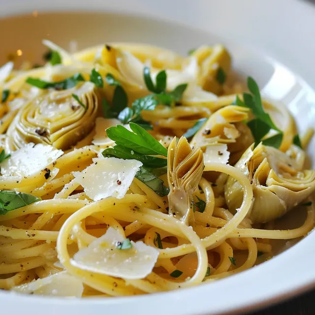 Savoureux spaghettis artichauts