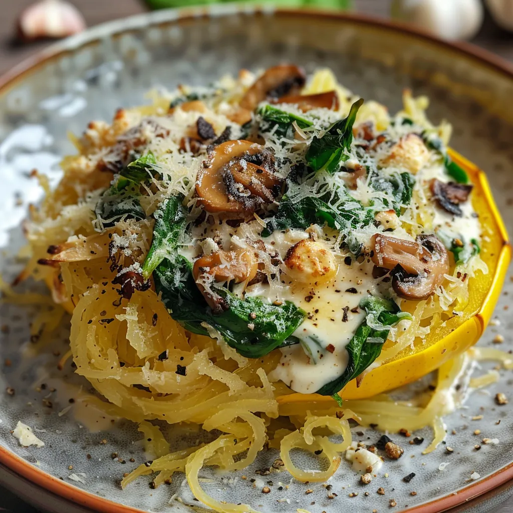 Délicieuse courge épinards fromage