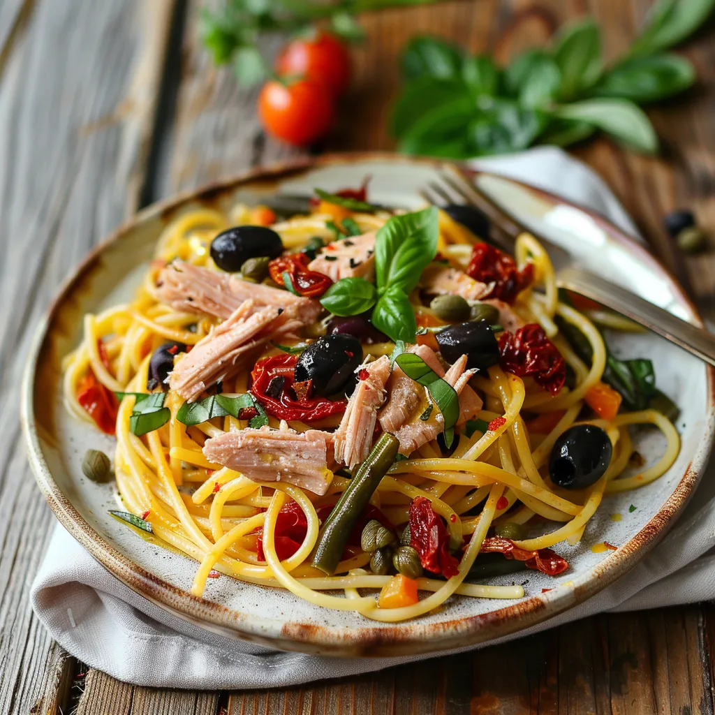 Spaghetti niçoise facile et savoureux