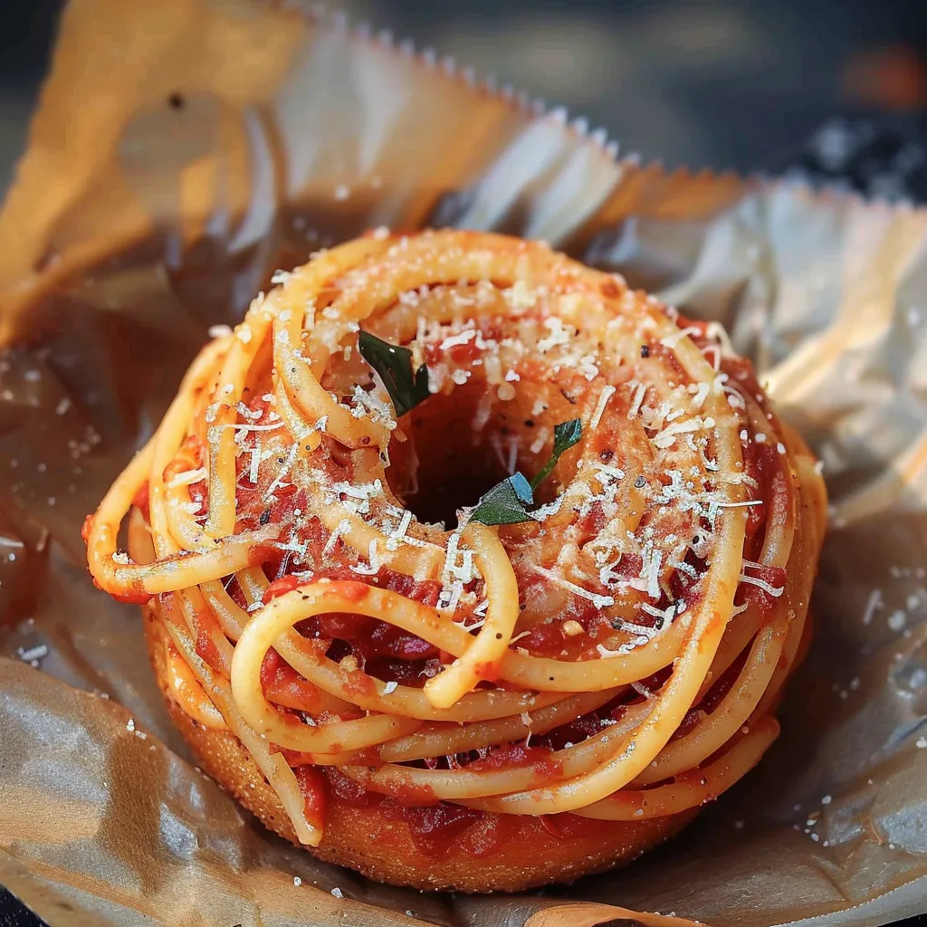 Donut croustillant spaghetti