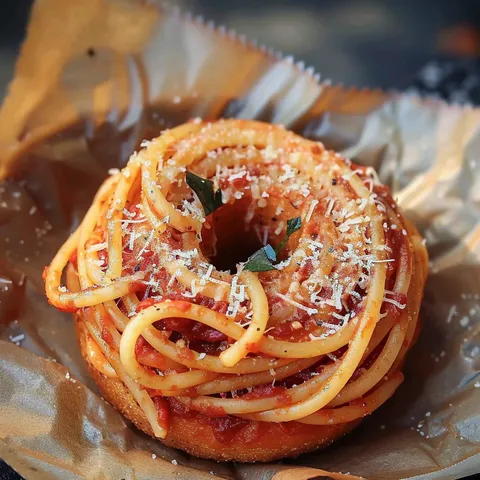 Donut croustillant spaghetti