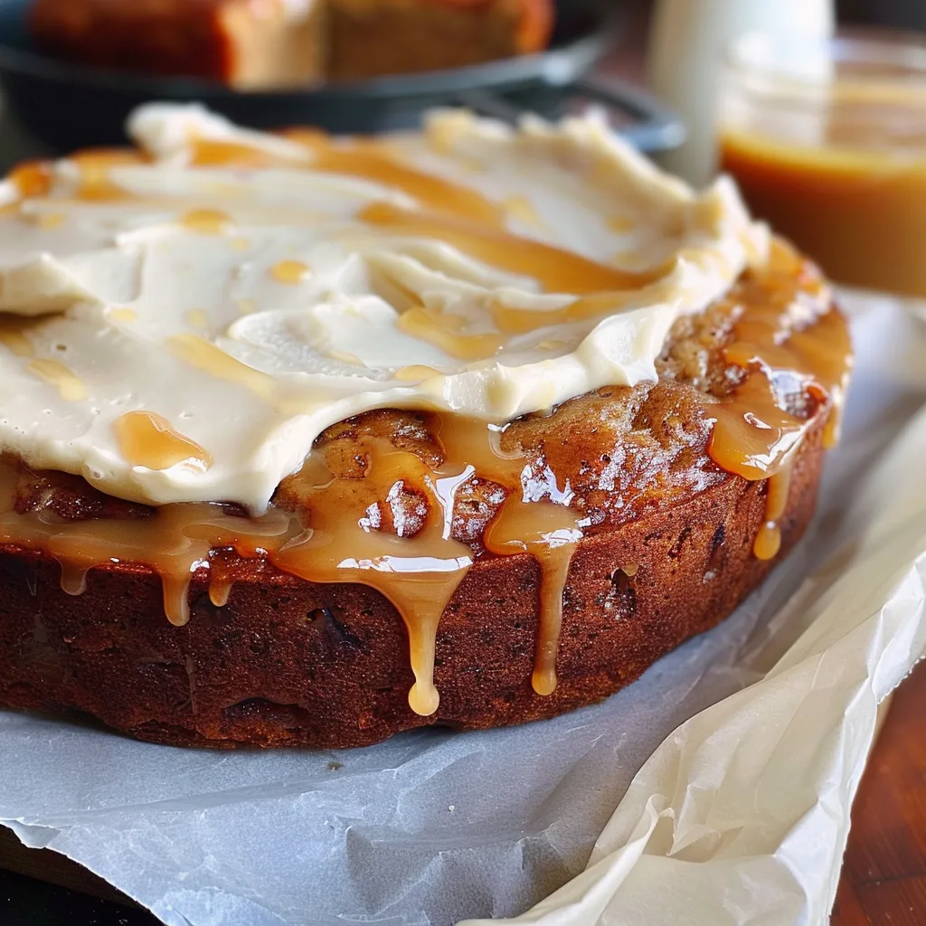 Délicieux cake à la banane et caramel salé moelleux