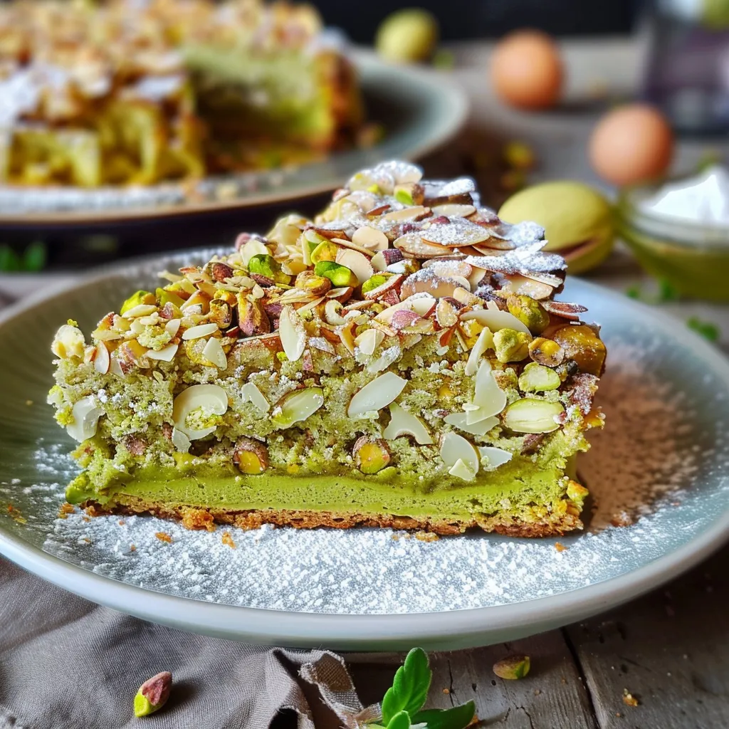 Gâteau façon macaron pistache signé Ottolenghi