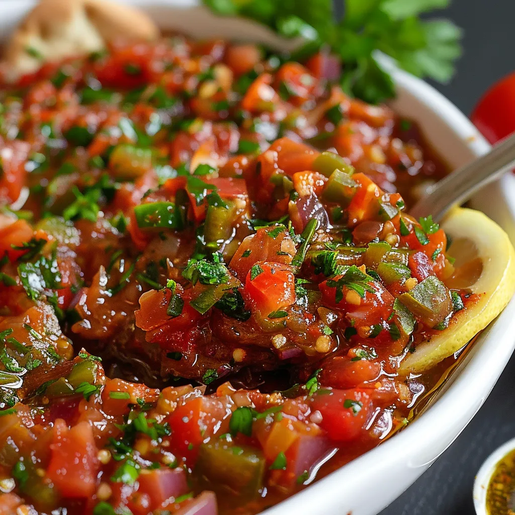 Ezme turc maison avec légumes frais