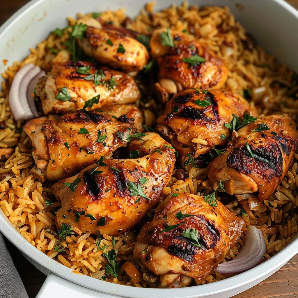 Poulet shawarma et riz parfumé aux épices