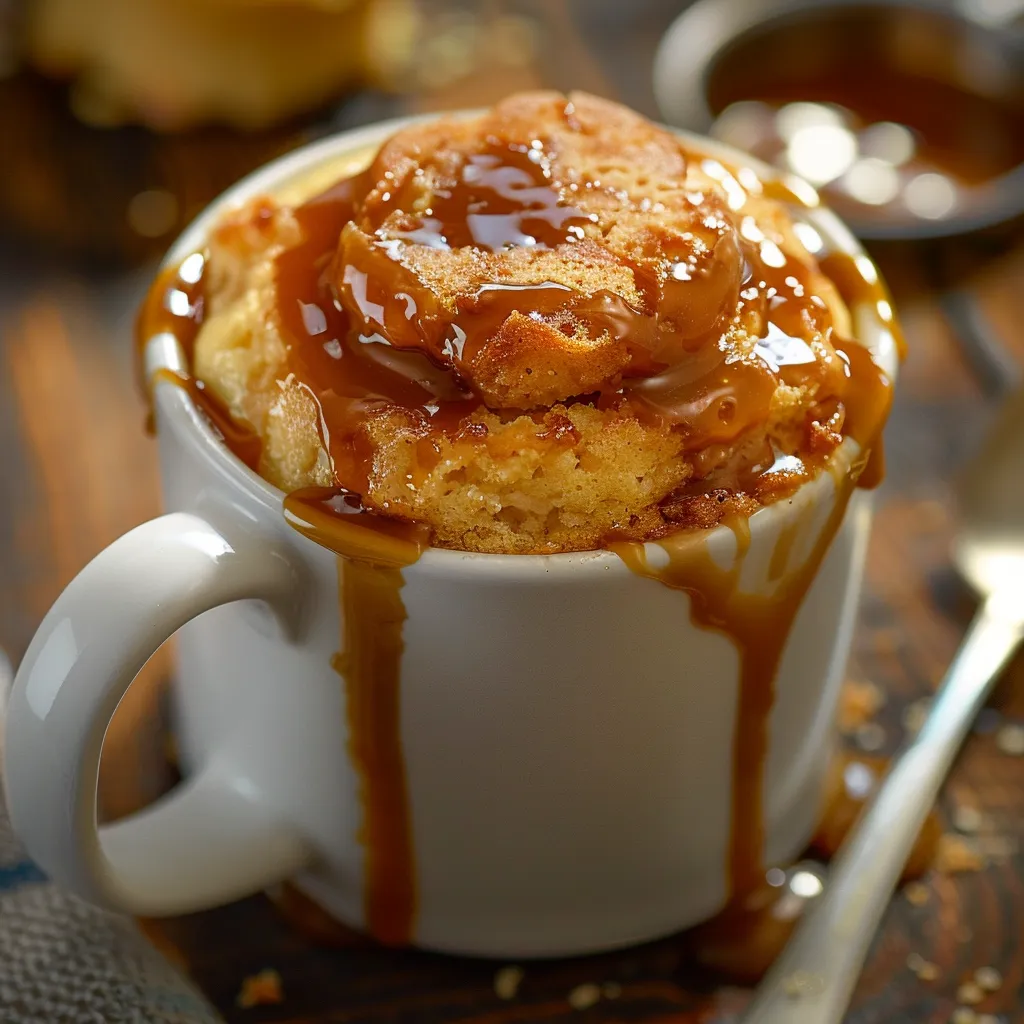 Mug cake express au caramel beurre salé