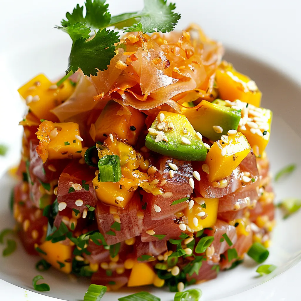 Avocat mangue et thon frais