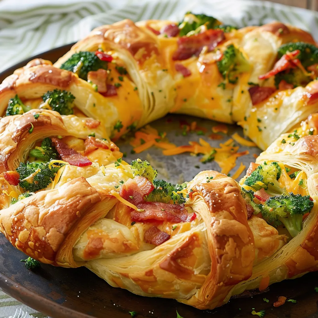 Couronne ultra gourmande brocoli, fromage et bacon