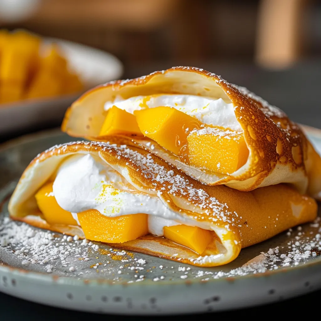 Pancakes mangue tout doux et légers