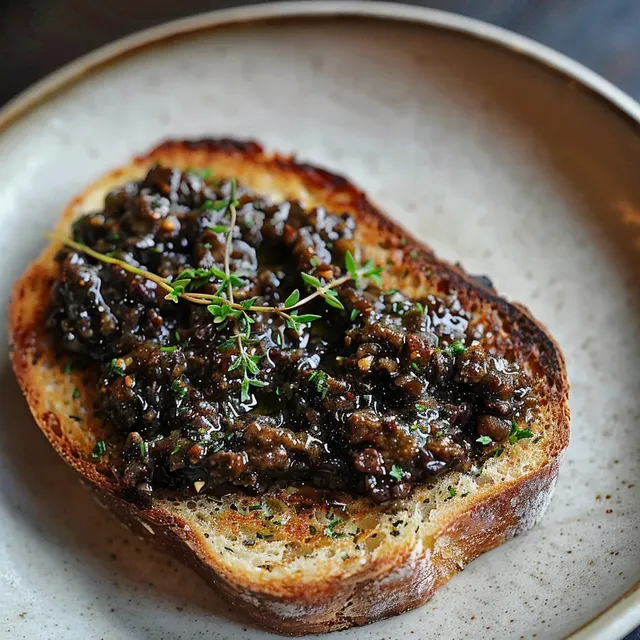 Tartine avec tapenade de maison