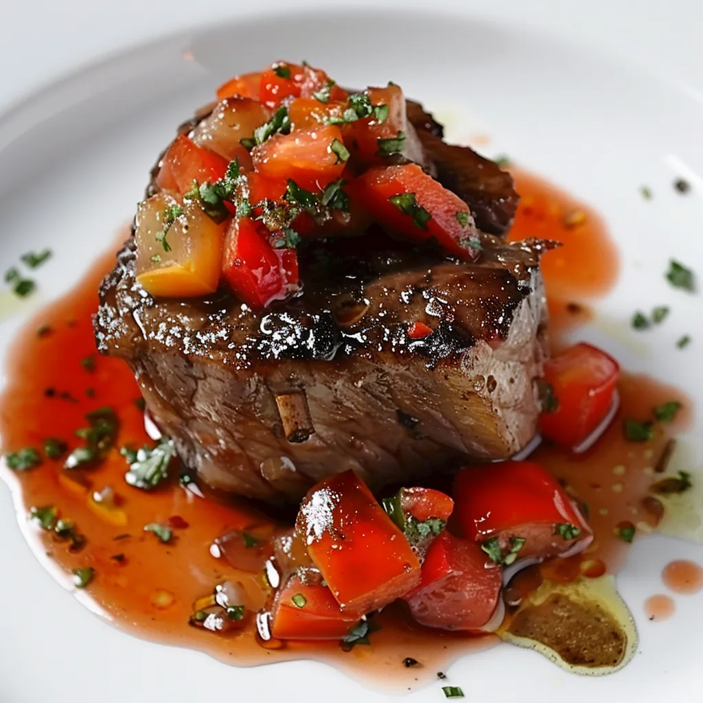 Gigot d'agneau basquaise aux saveurs méditerranéennes