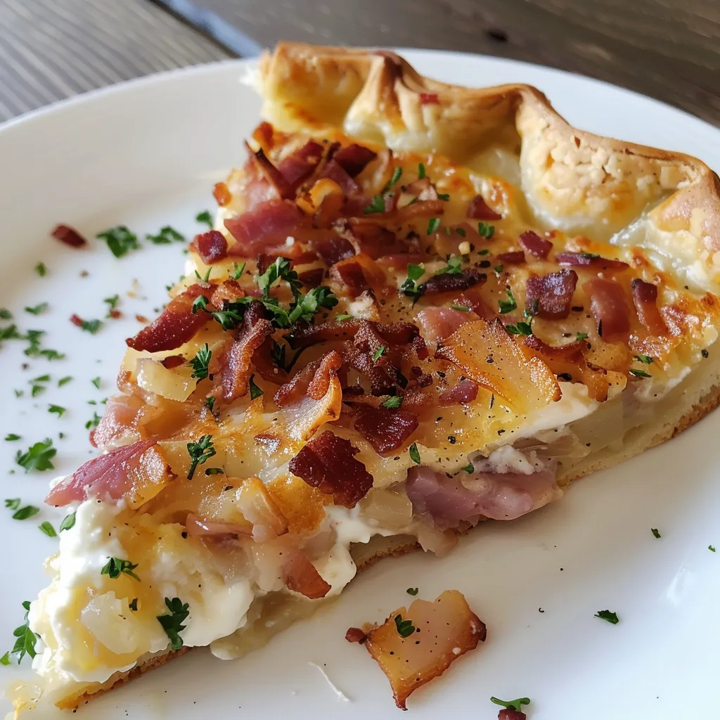 Délicieuse tarte alsacienne lardons