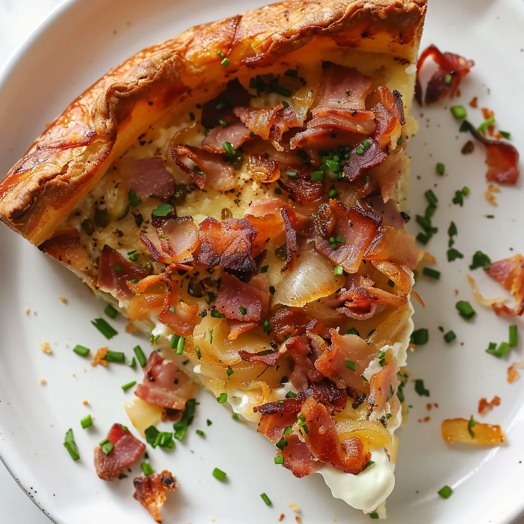 Flammekueche bien dorée et gourmande