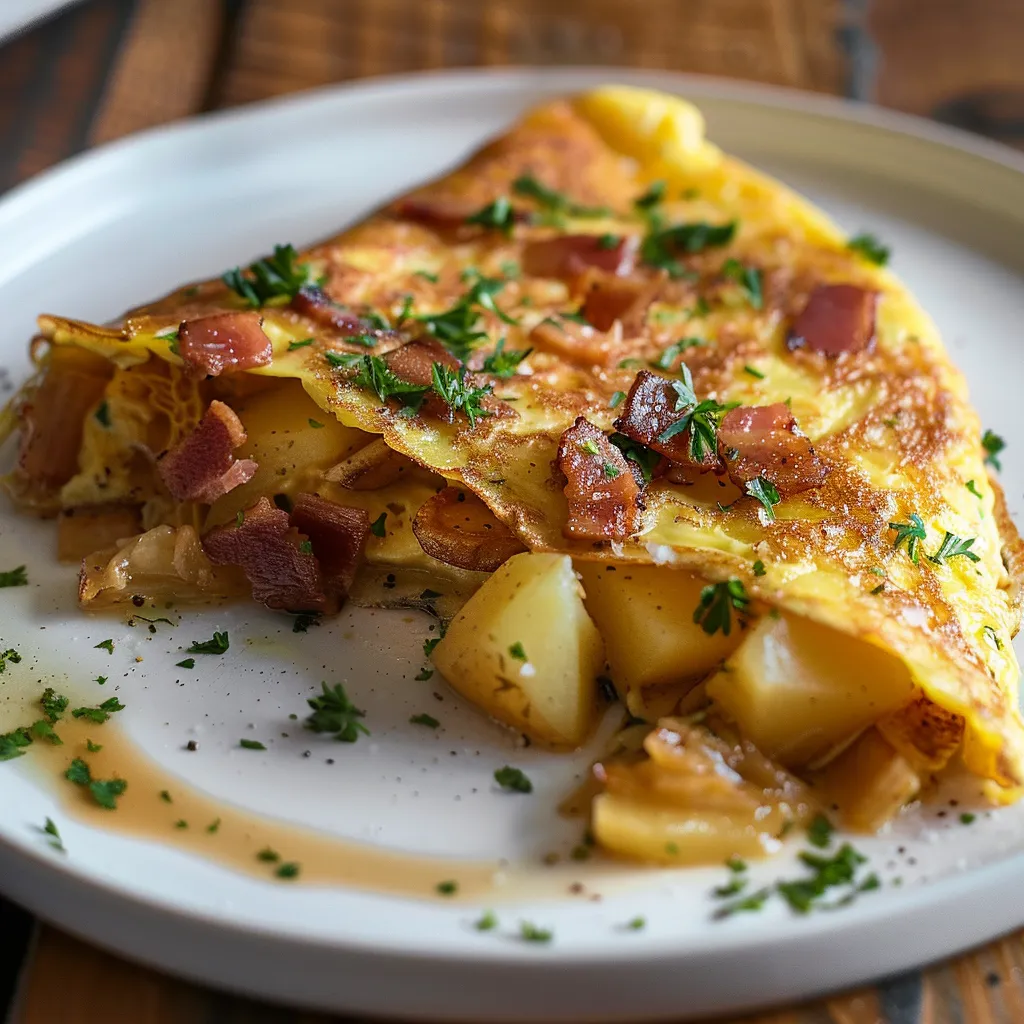 Savoureuse omelette aux lardons