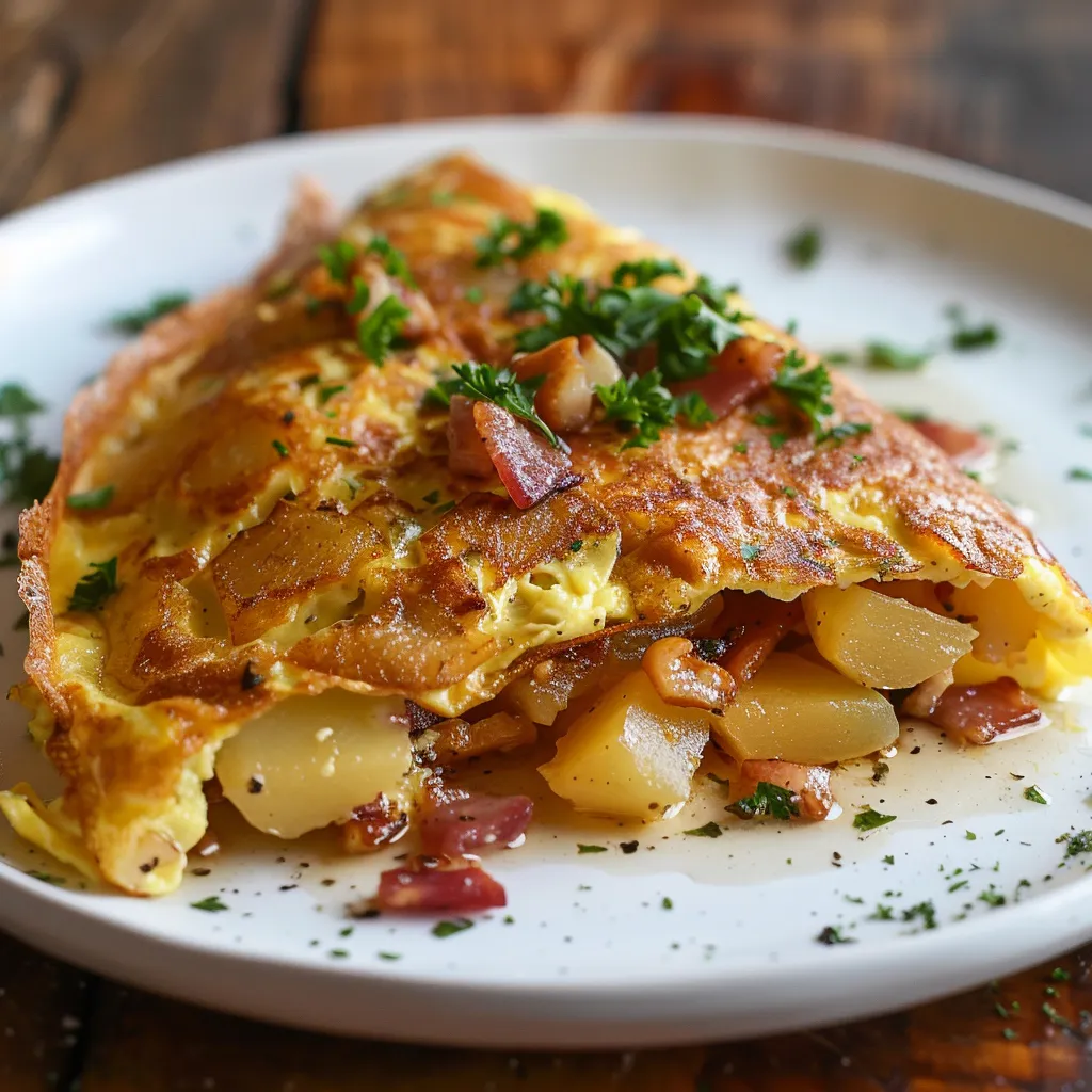 Omelette de montagne reblochon et lardons