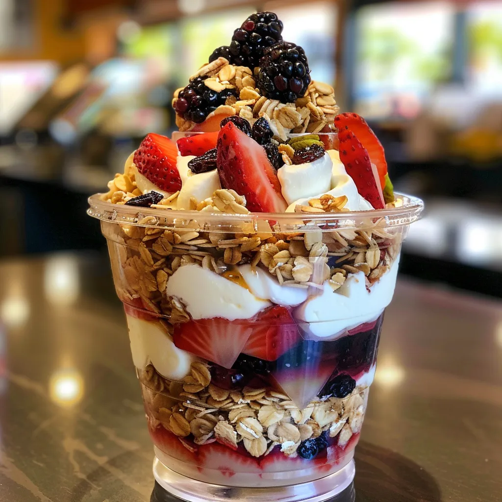 Fruits et muesli en verrines