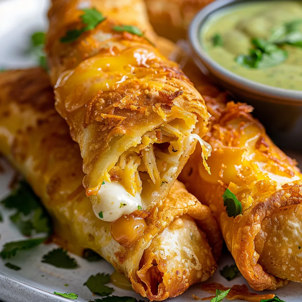 Cigarillos croustillants au poulet, fromage, curry