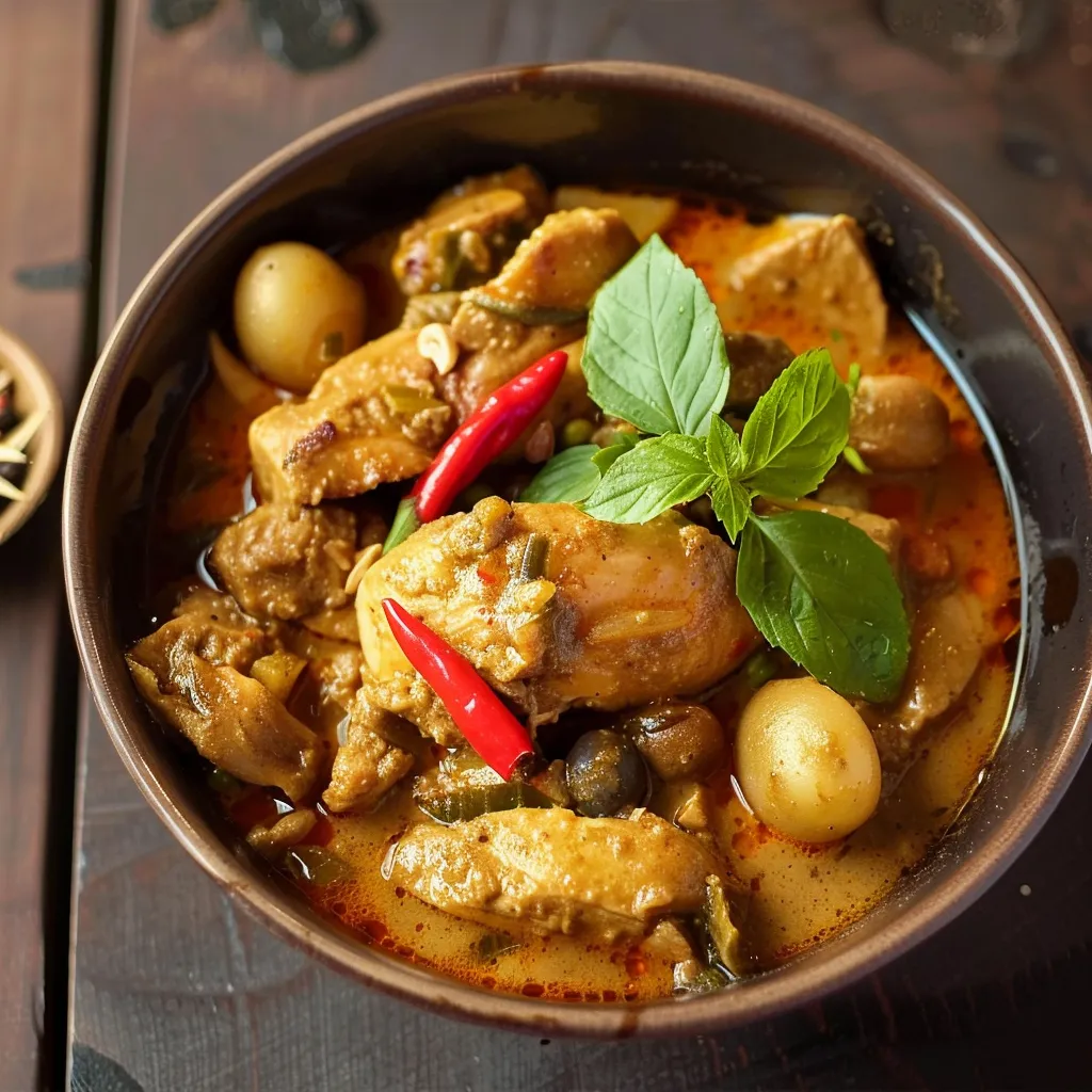 Un super massaman au poulet bien gourmand