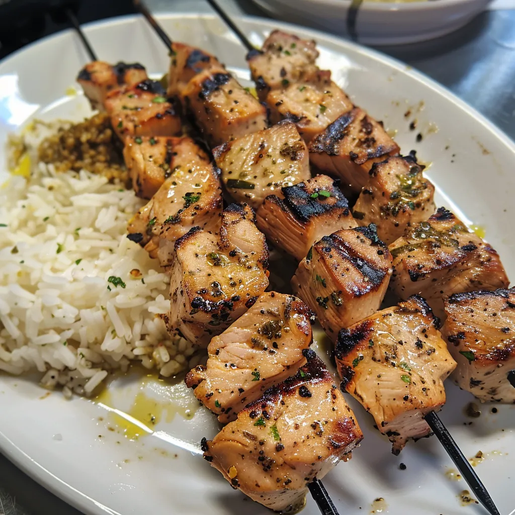 Brochettes souvlaki maison prêtes à être dégustées