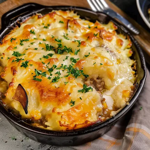 Délicieux plat de canard et purée gratinée
