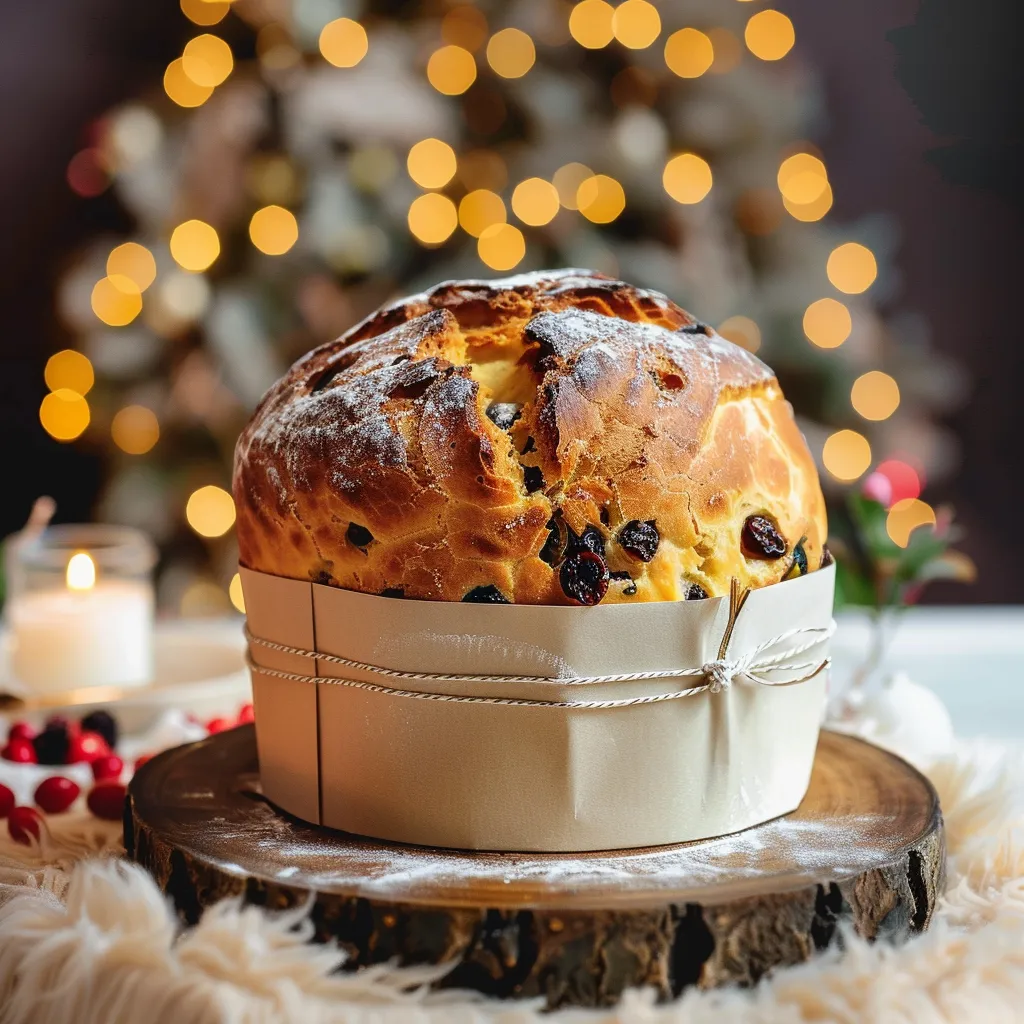 Délicieux panettone aux fruits