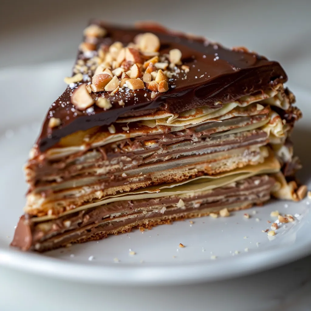 Délicieux mille-crêpes chocolat-noisettes