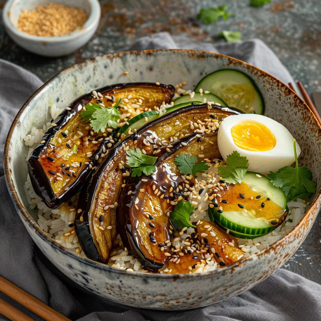 Bol riz aubergine au miso